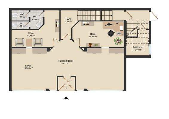Grundriss Gewerbelokal
