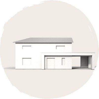 Home 12 Variante Pultdach mit großzügigem Carport als Beispiel 