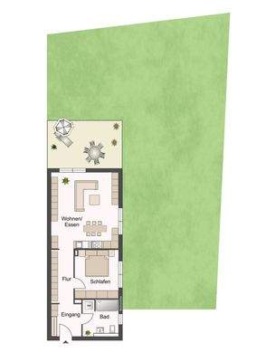 Grundriss mit Garten