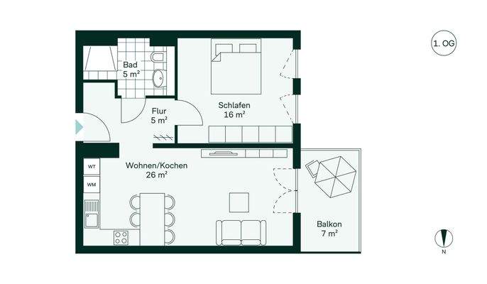 Komfortabler Grundriss
