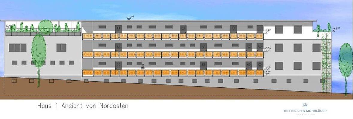 Bauplanung Ansicht von Nordosten