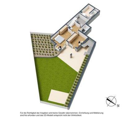 3D-Grundriss, Gartengeschoss