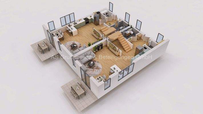 DHH  m² Ansicht innen EG