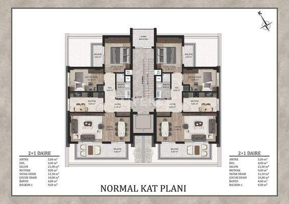 Apartments in a Complex with a Pool Near Airport in Antalya