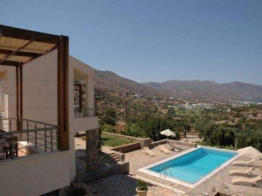 Kreta, Schisma Eloundas: 2-Villen-Anwesen mit Pool und Meerblick in gehobener Gegend zu verkaufen