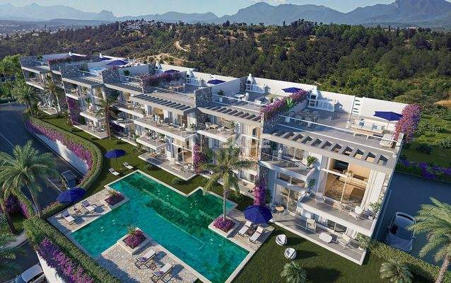 Apartments with Mountain and Sea Views in Girne Esentepe