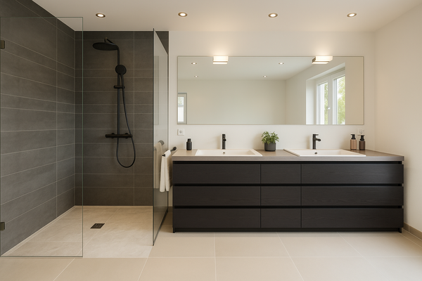 Bad mit Badewanne (virtuell möbliert)