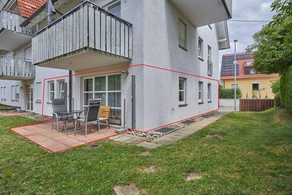 Terrasse, teilüberdeckt