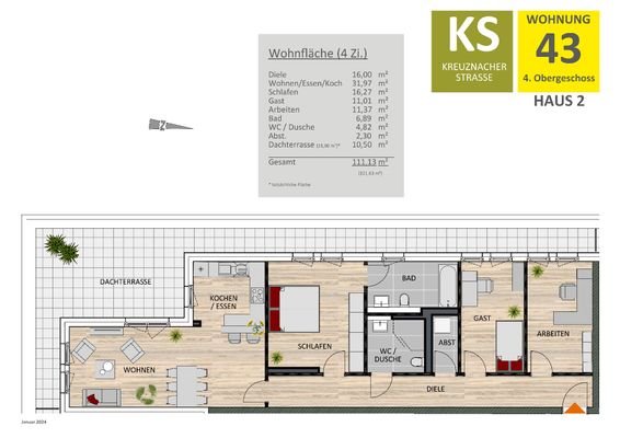 Penthouse Grundriss WE43