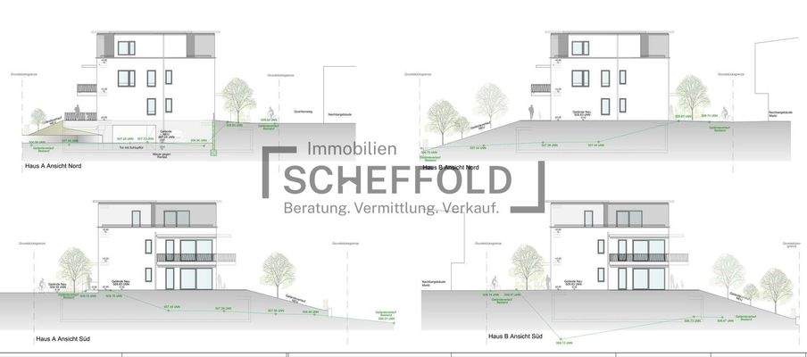 Ansicht Nord Süd Baugenehmigung