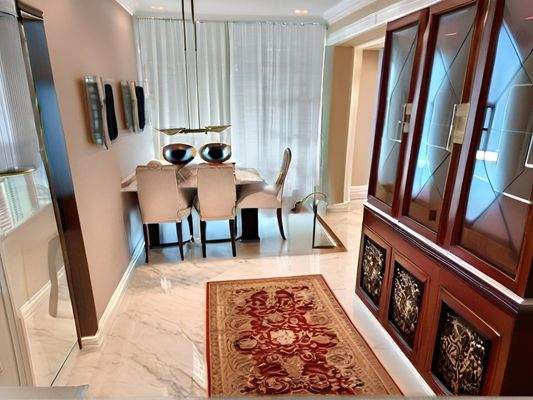 Blick in den Essbereich Homestaging