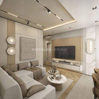 Apartments for Sale in a Project 400 M from the Sea in Lara Antalya