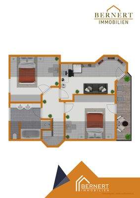 Grundriss visualisiert OG