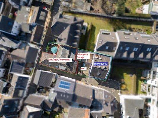 Luftaufnahme mit Beschriftung