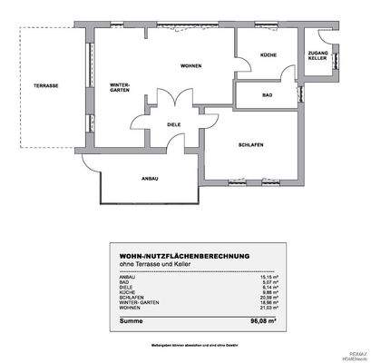 GR HP mit Wohn-Nutzflächenberechnung
