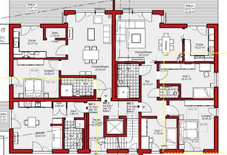 4 Zimmer - Erdgeschoss - Wohnung - rechte Seite.