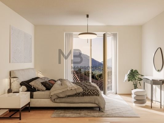 Rendering Schlafzimmer 2. Stock - visualizzazione stanza da letto al 2. piano