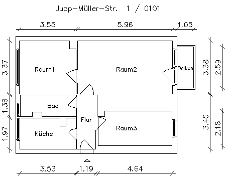 Grundriß des Mietobjektes: Jupp-Müller-Straße 3