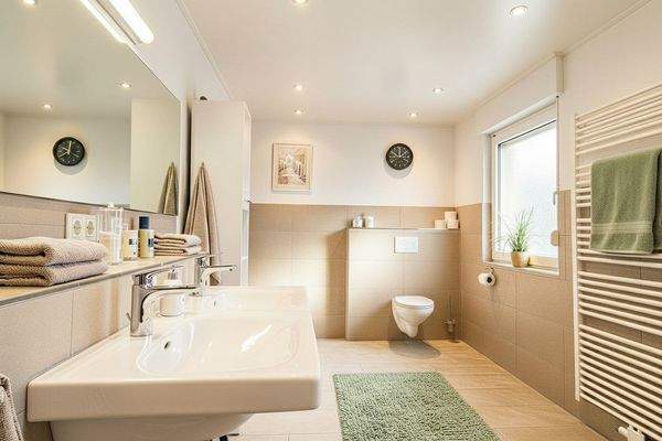 Badezimmer, mit KI eingerichtet