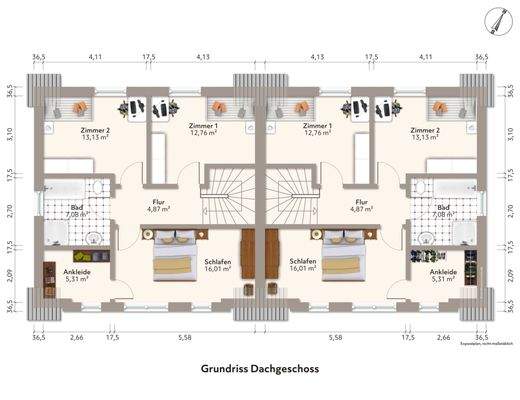 Grundriss Doppelhaus DG