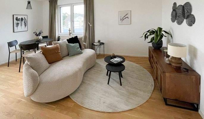 Platz für das Sofa im Wohnbereich