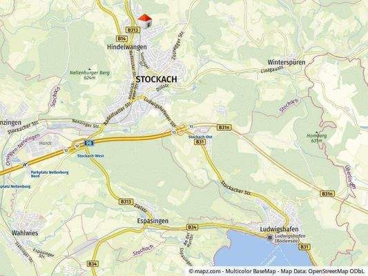 Lageplan- Kartenausschnitt