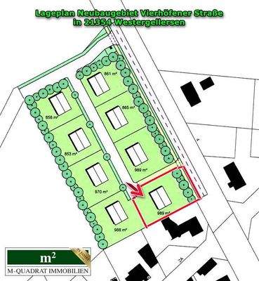 Amtlicher Lageplan - Neuaugebiet Vierhöfener Straße
