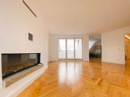 Wohnzimmer mit Küchennische