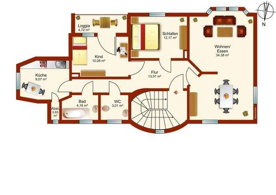 Grundriss II. Obergeschoss