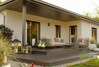 Winkelbungalow 108 Gartenansic