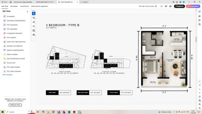 Grundriss 2 Zimmer Typ B