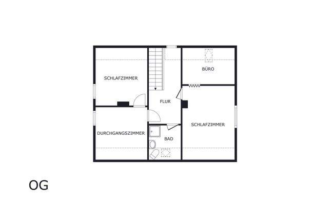 OG schematischer Grundriss - nicht maßstäblich