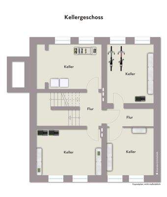 Grundriss KG -Wohnbeispiel- ohne Maßstab