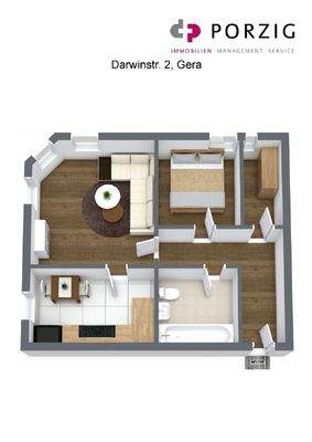 Floorplan letterhead - Darwinstr 2, Gera - 1 Boden - 3D Floor Plan