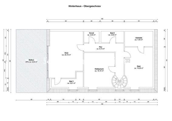 Grundriss Hinterhaus OG