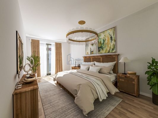 Ihr gemütliches Schlafzimmer mit zusätzlichem Zugang zum sonnigen Balkon!