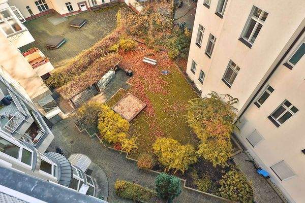 Blick von oben in den Innenhof