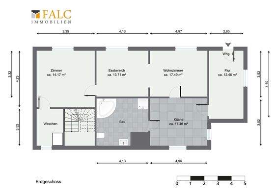Grundriss EG Wohnung unten