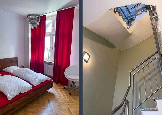 Schlafzimmer & Treppenhaus