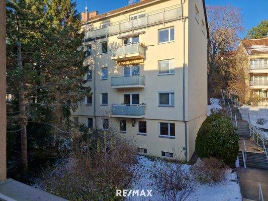 Ausblick von der Küche zum Innenhof