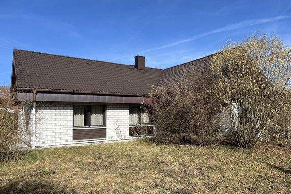 Frontansicht mit Rasenfläche