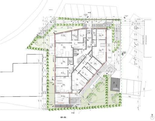 Grundriss EG Whg 1-4