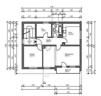 Beispielgrundriss 4-ZKB-Wohnung