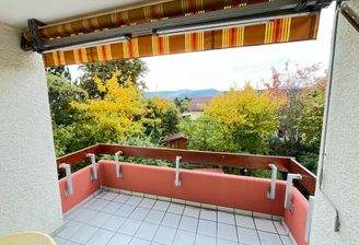 Blick ins Grüne, vom Balkon