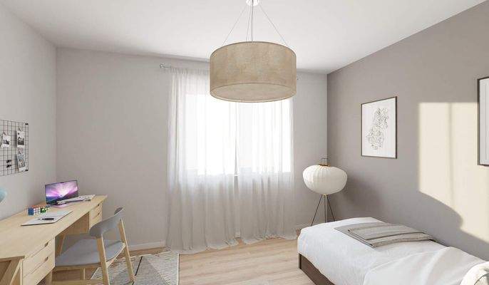 Visualisierung des Kinderzimmers der Eigentumswohn