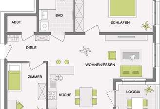 Grundriss Wohnung 3, 10