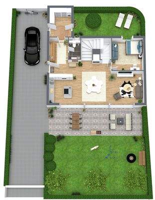 Erdgeschoss Beispiel - nicht maßstabgetreu