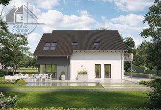 Hausansicht mit Anbau