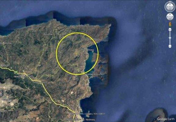 Kreta, Plaka Elounda: Großes Baugrundstück mit Meerblick in Chavgas zu verkaufen