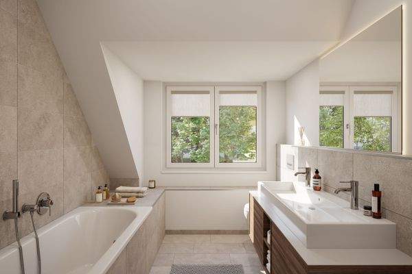 Zeitlos-elegantes Baddesign (Visualisierung)